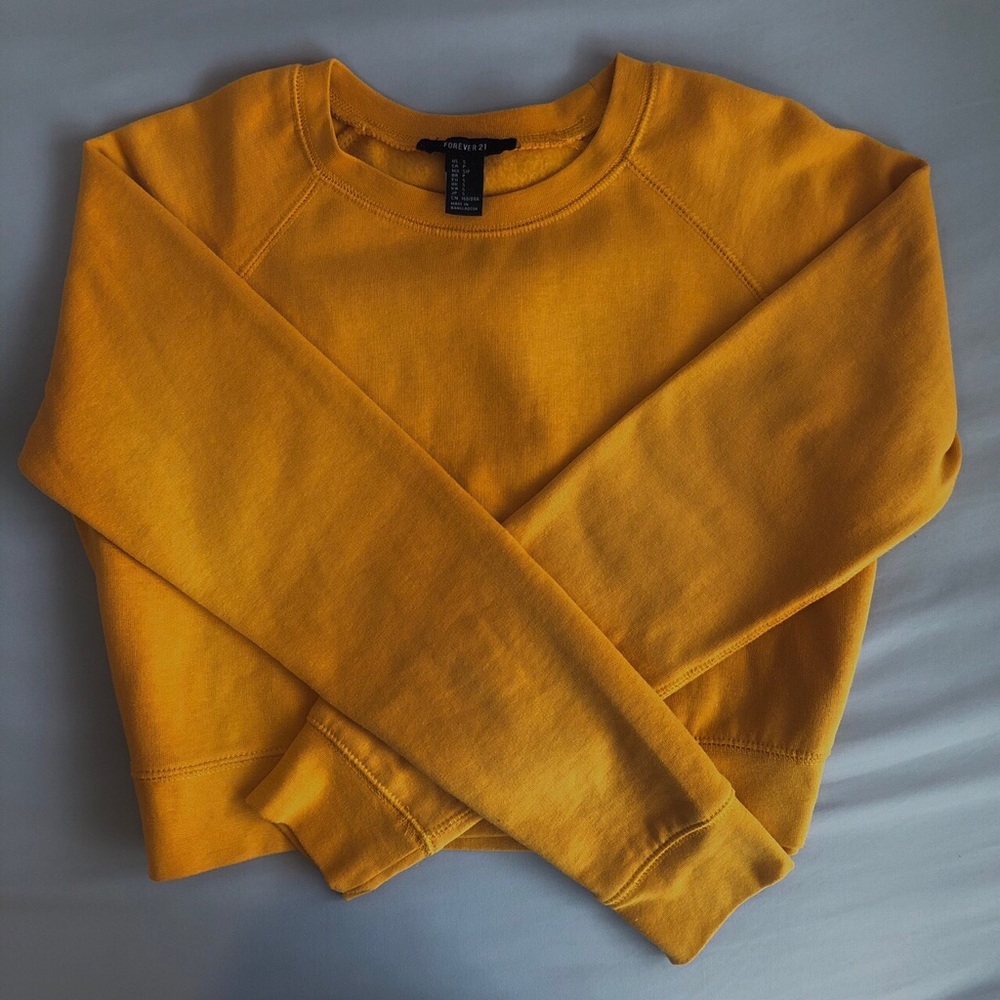 Mustard Forever 21 cropped sweatshirt